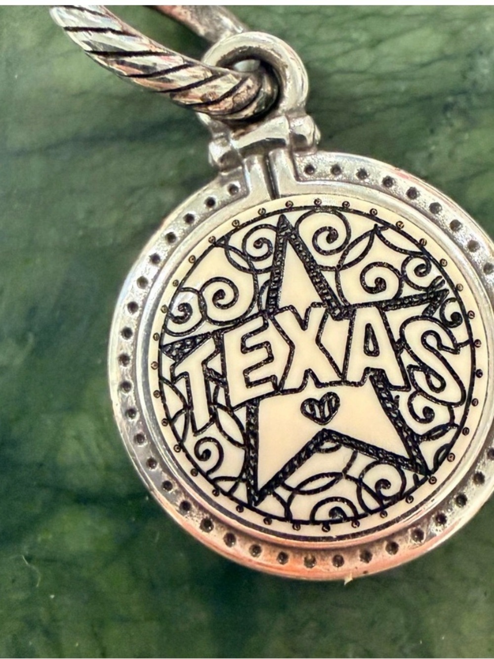 Rare Brighton double sided ceramic and silver Texas charm